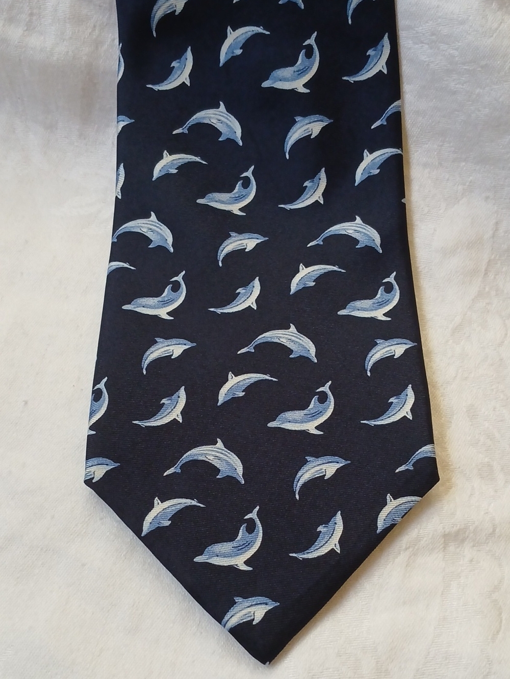 Banana Republic Dolphins Navy Blue Silk Tie
